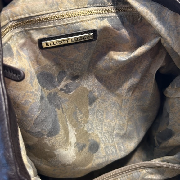 Elliot Luca Intreccio Leather Tote bag 
Exotic floral Multi brown 17x15x7 - Picture 4 of 6